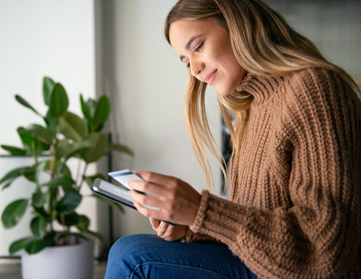 Woman with her credit card