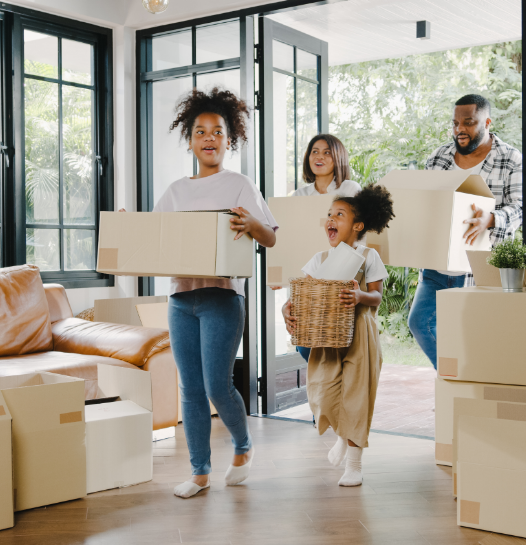 Family moving in new house after benefiting from WM programs